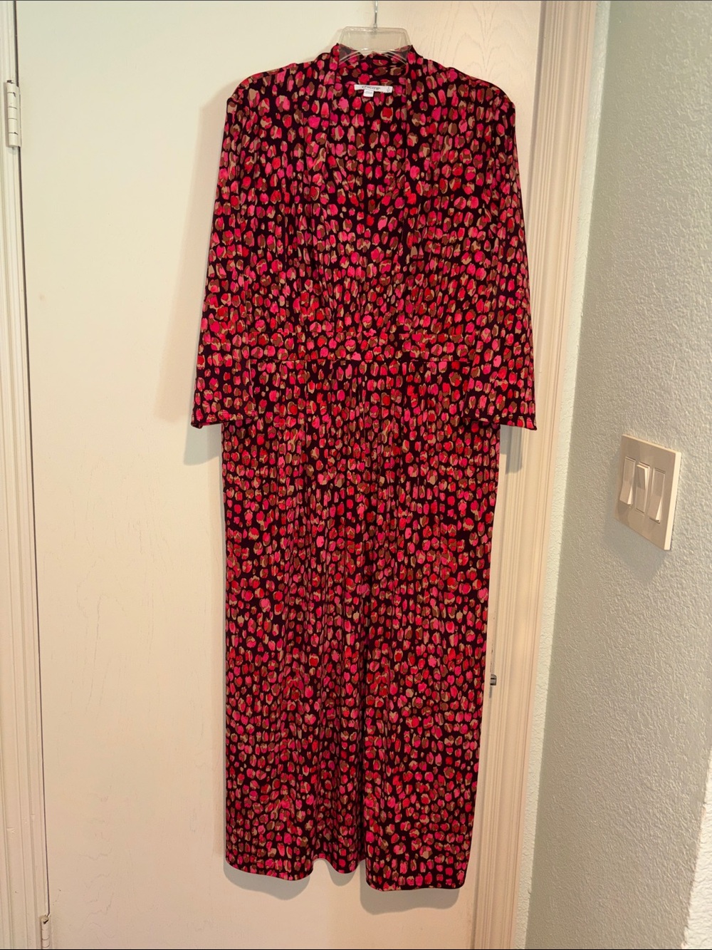 Chico's Coral and Deep Brown Printed Maxi Dress